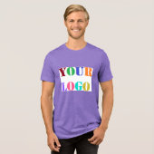 Uw bedrijf Logo aangepaste tekst gepersonaliseerde Tri-Blend Shirt (Voorkant volledig)