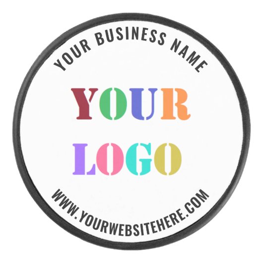 Uw bedrijf Logo aangepaste tekst hockey Puck (Voorkant)