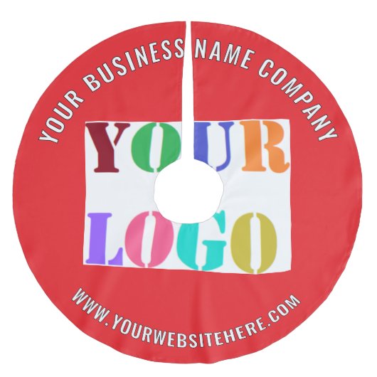 Uw bedrijf Logo aangepaste tekst kerstboomrok Kerstboom Rok (Voorkant)