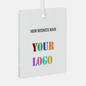 Uw bedrijf Logo aangepaste tekst kerstversiering Metalen Ornament (Voorkant Rechts)