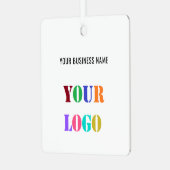 Uw bedrijf Logo aangepaste tekst kerstversiering Metalen Ornament (Voorkant links)