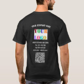 Uw Bedrijf Logo Aangepaste Tekst met QR Code T-Shi T-shirt (Achterkant)