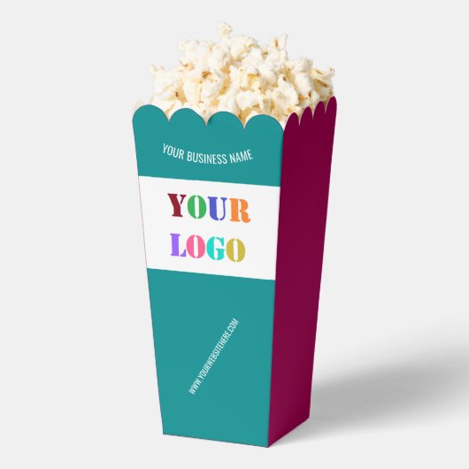 Uw bedrijf Logo aangepaste tekst Popcorn Box Sjabl Bedankdoosjes (Popped)