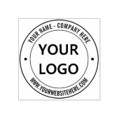 Uw bedrijf Logo aangepaste tekst ronde rubberen st Rubberstempel (Afrduk)