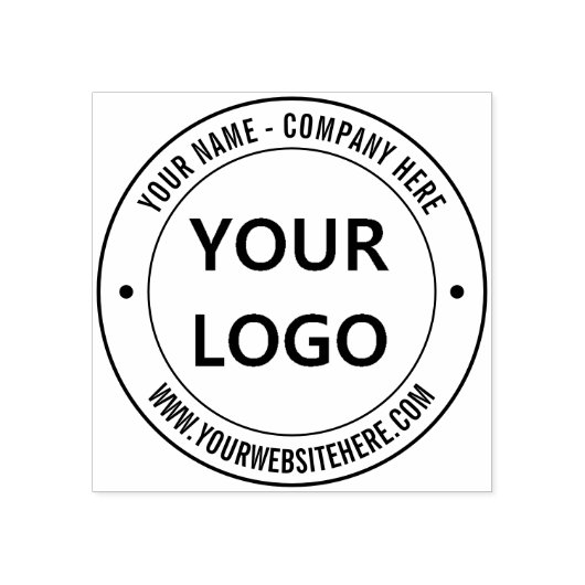 Uw bedrijf Logo aangepaste tekst ronde rubberen st Rubberstempel (Afrduk)