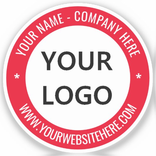 Uw bedrijf Logo aangepaste tekst Stickers Sjabloon (Voorkant)