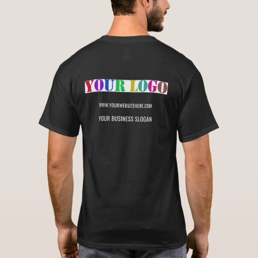 Uw bedrijf Logo aangepaste tekst T-shirt Sjabloon (Achterkant)
