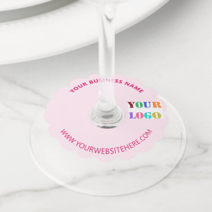Uw bedrijf Logo aangepaste tekst wijnglas Labels