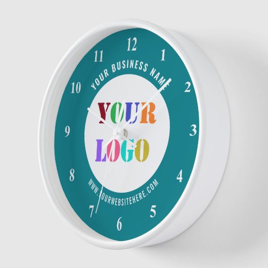 Uw bedrijf Logo aangepaste tekstklok Kies kleur (Hoek)