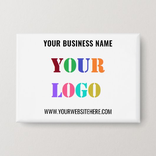 Uw Bedrijf Logo Aangepaste Tekstnaam Business Butt Button (Voorkant)