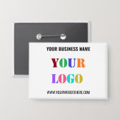 Uw Bedrijf Logo Aangepaste Tekstnaam Business Butt Button (Voorkant / Achterkant)
