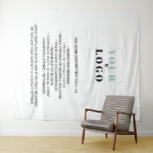 Uw bedrijf Logo Aangepaste Witte Achtergrond Wandkleed (In Situ (horizontaal))