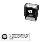 Uw bedrijf Logo Adres 4 lijnen Zelfinktende Stempel (In situ)