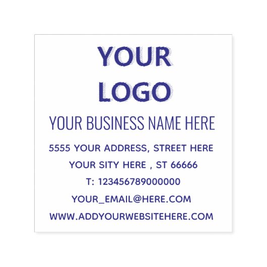Uw bedrijf Logo Adres Bedrijf Gepersonaliseerd Zelfinktende Stempel (Design)