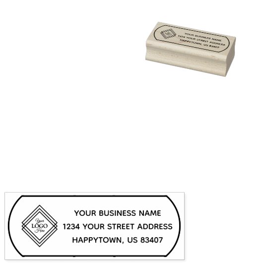 Uw bedrijf Logo Adres Rubber Stempel (Gestempeld)