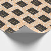 Uw bedrijf Logo Blush Glitter Promo Cadeaupapier (Hoek)