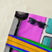 Uw bedrijf Logo-brauwroze van & surfboard Strandlaken (In situ)