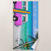 Uw bedrijf Logo-brauwroze van & surfboard Strandlaken (Voorkant)