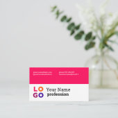 Uw bedrijf Logo Custom Simple Magenta Visitekaartje (Staand voorkant)
