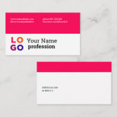 Uw bedrijf Logo Custom Simple Magenta Visitekaartje (Voorkant / Achterkant)