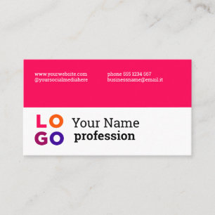 Uw bedrijf Logo Custom Simple Magenta Visitekaartje