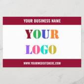 Uw bedrijf Logo Custom Tekst Promotie Flyer (Achterkant)