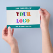 Uw bedrijf Logo Custom Tekst Promotie Flyer (Hand)