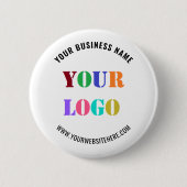Uw Bedrijf Logo Custom Text Business Button (Voorkant)