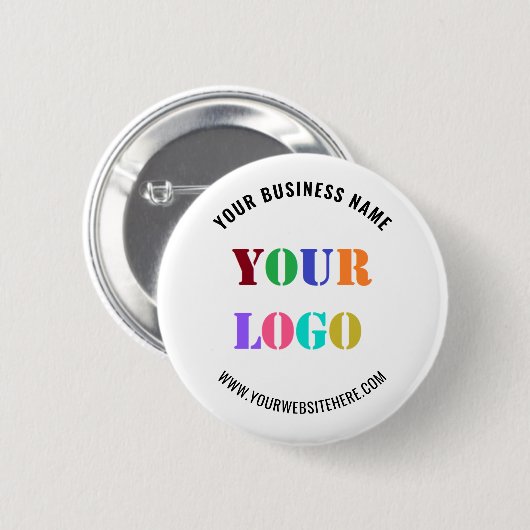 Uw Bedrijf Logo Custom Text Business Button (Voorkant /achterkant)