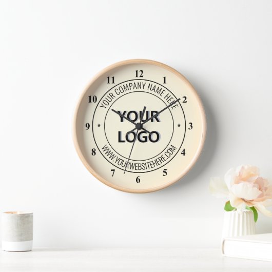 Uw bedrijf Logo Custom Text Business Clock (Huis)