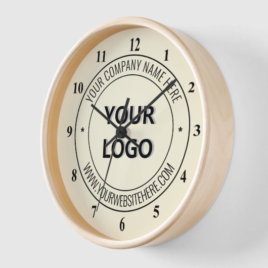 Uw bedrijf Logo Custom Text Business Clock (Hoek)