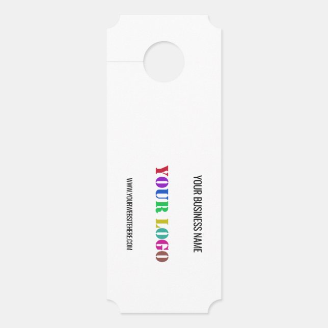 Uw bedrijf Logo Custom Text Business Door Hanger (Voorkant)
