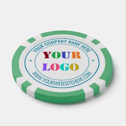 Uw bedrijf Logo Custom Text Business Poker Chips (Enkel)