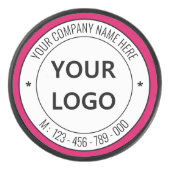 Uw bedrijf Logo Custom Text Hockey Puck Sjabloon (Voorkant)