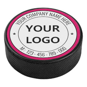 Uw bedrijf Logo Custom Text Hockey Puck Sjabloon