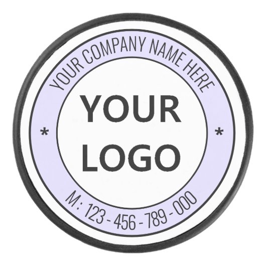 Uw bedrijf Logo Custom Text Hockey Puck Sjabloon (Voorkant)