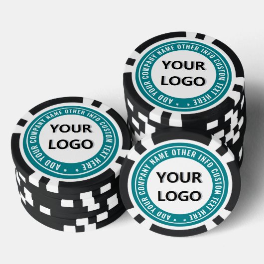 Uw bedrijf Logo Custom Text Poker Chips Sjabloon (Opstapeling)