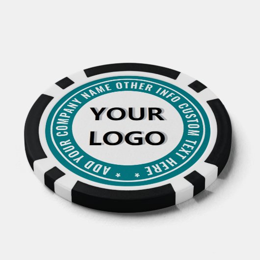 Uw bedrijf Logo Custom Text Poker Chips Sjabloon (Enkel)