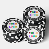 Uw bedrijf Logo Custom Text Poker Chips Sjabloon (Opstapeling)