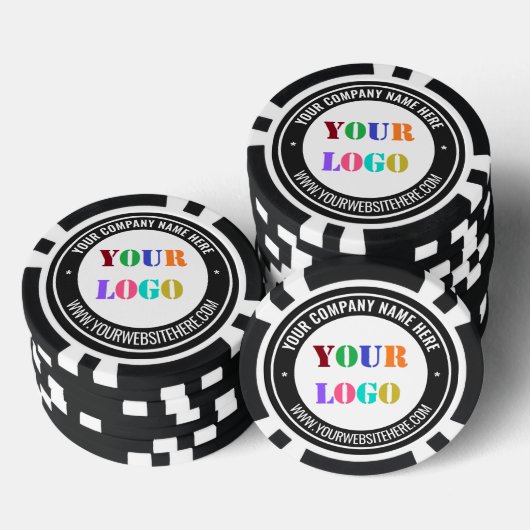Uw bedrijf Logo Custom Text Poker Chips Sjabloon (Opstapeling)