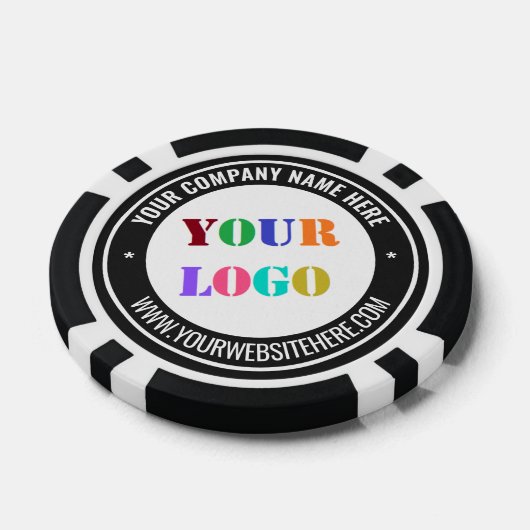Uw bedrijf Logo Custom Text Poker Chips Sjabloon (Enkel)