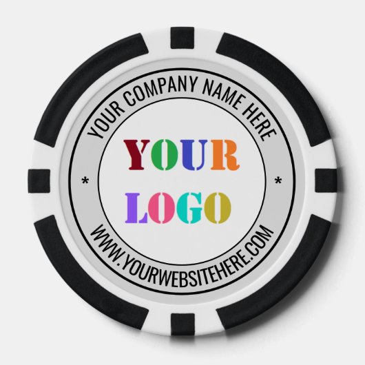 Uw bedrijf Logo Custom Text Poker Chips voorbeeld (Voorkant)