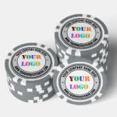 Uw bedrijf Logo Custom Text Poker Chips voorbeeld (Opstapeling)