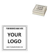 Uw bedrijf Logo Custom Text Square Rubber Stamp Rubberstempel (Gestempeld)