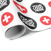 Uw bedrijf Logo Custom Zwitserland Cadeaupapier (Rol Hoek)