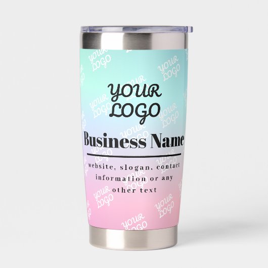 Uw bedrijf Logo (een kant) Tegels Logo & Ombre Geïsoleerde Drinkbeker (Links)