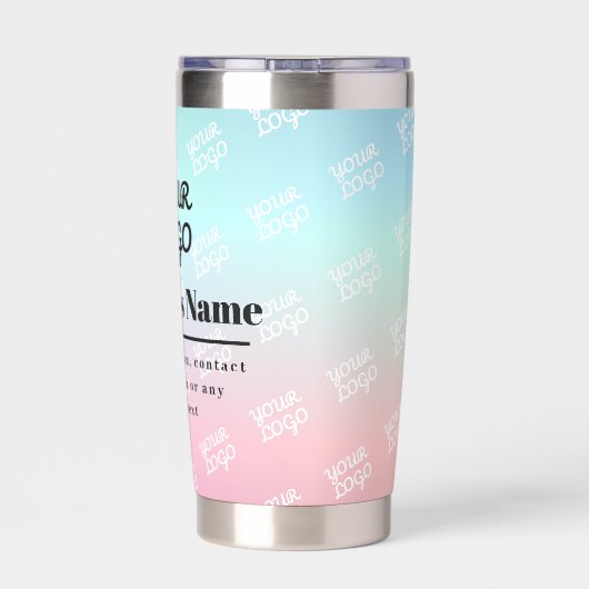 Uw bedrijf Logo (een kant) Tegels Logo & Ombre Geïsoleerde Drinkbeker (Achterkant)