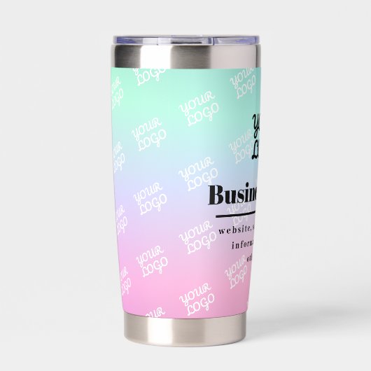 Uw bedrijf Logo (een kant) Tegels Logo & Ombre Geïsoleerde Drinkbeker (Voorkant)