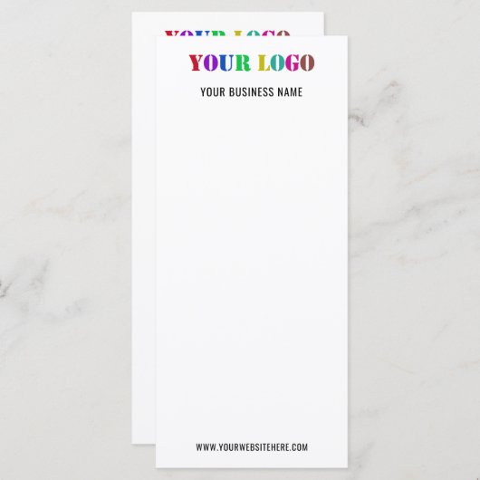 Uw bedrijf Logo en aangepaste tekst Business Menu (Voorkant / Achterkant)