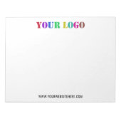Uw bedrijf Logo en aangepaste tekst Business Notit Notitieblok (Voorkant)